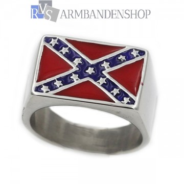 Rvs rebel ring rebel flag.