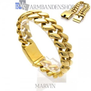 Rvs Gold plated armband "Marvin".