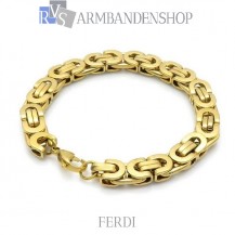 Rvs Gold plated koningsschakel armband "Ferdi".