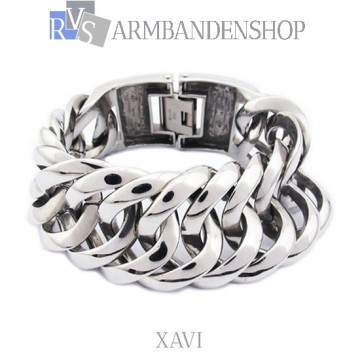 Rvs heren armband "Xavi" 3 cm breed. Rvs heren armband "Xavi" 3 cm breed.