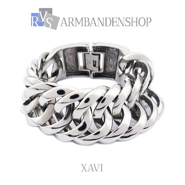 Rvs heren armband "Xavi" cm breed. - RVS-Armbandenshop.nl