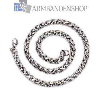 Rvs gevlochten ketting. Rvs gevlochten ketting.