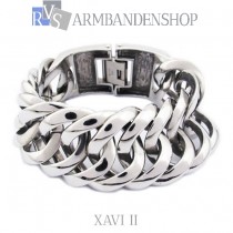 Rvs heren armband "Xavi II"  2 cm breed.