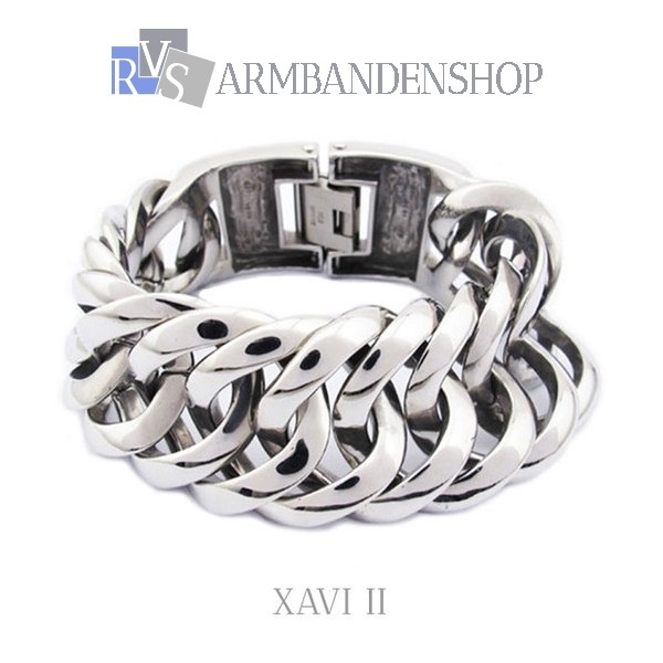 Corporation Onzuiver schokkend Rvs heren armband "Xavi II" 2 cm breed. - RVS-Armbandenshop.nl