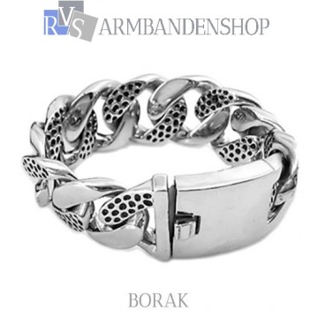 Rvs bikers armband "Borak".