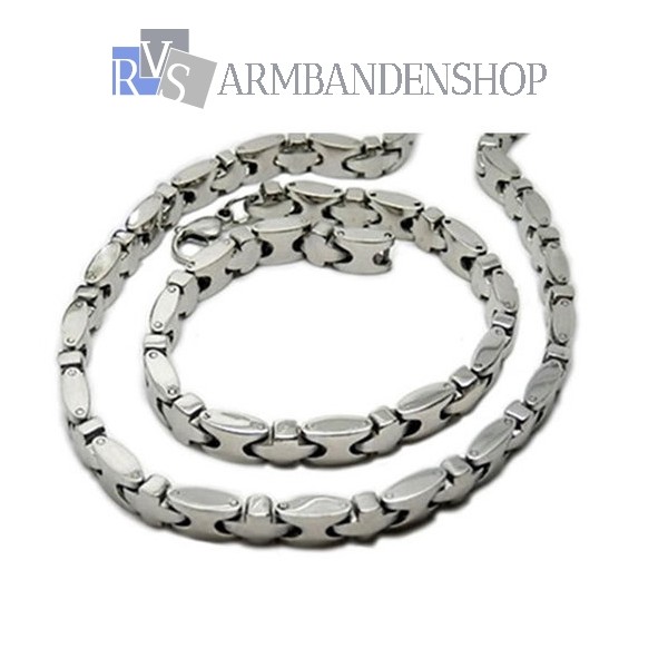 infrastructuur Van hen Het beste RVS sieraden set ketting + armband 19.5 cm - RVS-Armbandenshop.nl