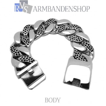 Rvs stalen bikers armband "Body".