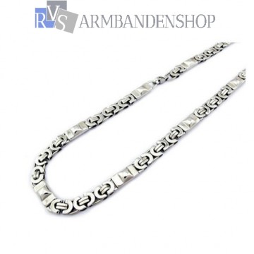 RVS platte koningsschakel ketting 54 cm. RVS platte koningsschakel ketting 54 cm.