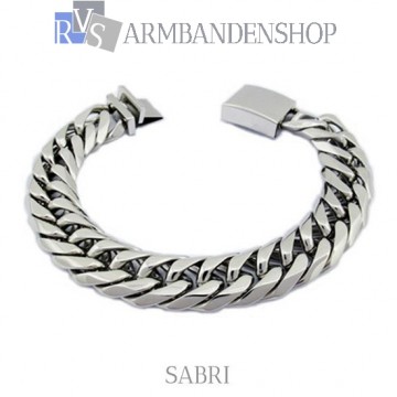 Rvs stalen armband "Sabri" 22.5 cm.