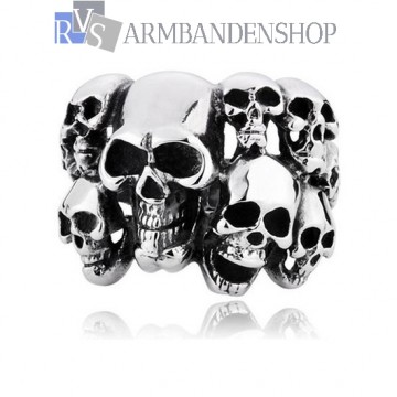 Rvs Multi Skull ring