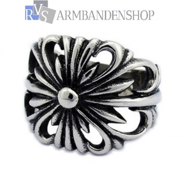 Rvs flower ring.