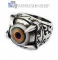 Rvs eye of Satan ring.