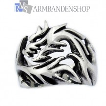 Rvs wolf ring.