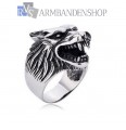 Rvs Wolf ring.