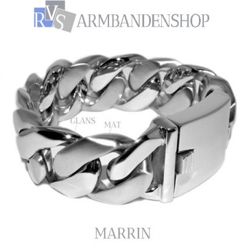 Mat en glans rvs armband geborsteld staal "Marrin".