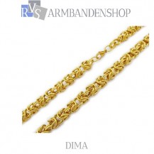 RVS Gold-color ketting Dima" 58 cm."