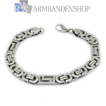 Rvs platte koningsschakel armband. Rvs platte koningsschakel armband.