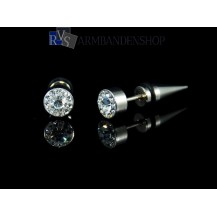 Oorbellen met diamant" rond"