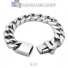 Rvs armband  Kay" 24 cm."