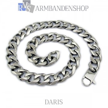 Rvs brede ketting "Daris". Rvs brede ketting "Daris".