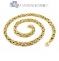 RVS  Gold-color koningsschakel ketting 70 cm.