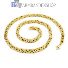 RVS  edelstaal Gold-color koningsschakel ketting 53 cm.