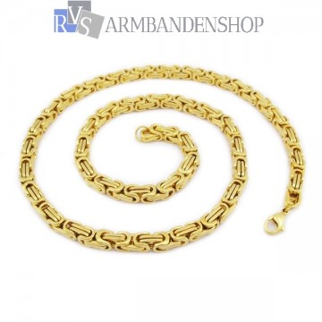 RVS Gold-color koningsschakel ketting 53 cm.