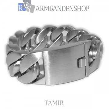 Matte rvs armband geborsteld staal "Tamir".