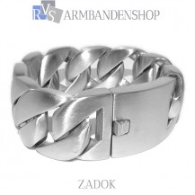 Matte rvs armband geborsteld staal  "Zadok".