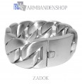 Matte rvs armband geborsteld staal  "Zadok".