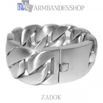 Matte rvs heren armband geborsteld staal  "Zadok".