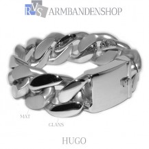 Mat en glans rvs armband geborsteld staal "Hugo".