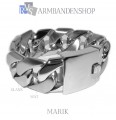 Mat en glans rvs armband geborsteld staal "Marik".