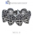 Rvs bikers armband "Skull II" 21 cm.