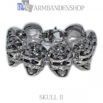 Rvs bikers armband "Skull II".