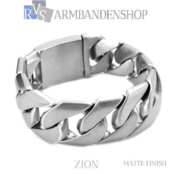 Matte rvs armband geborsteld staal  "Zion".