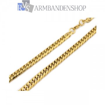 RVS Gold-color ketting "Deano". RVS Gold-color ketting "Deano".