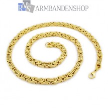 RVS Gold-color koningsschakel ketting 70 cm.