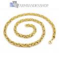 RVS Gold-color koningsschakel ketting 70 cm.