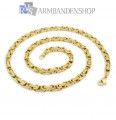 RVS  Gold-color koningsschakel ketting 52 cm.