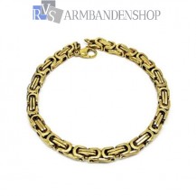 Rvs Gold-color koningsschakel armband.