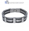 RVS armband met rubber 20 cm.