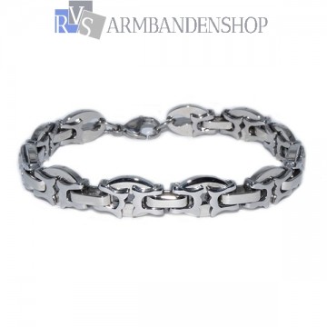Rvs platte koningsschakel armband. Rvs platte koningsschakel armband.