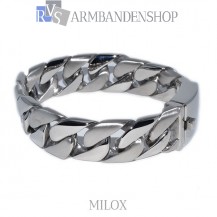 Mat en glans rvs armband geborsteld staal  "Milox".