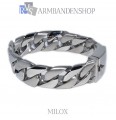 Mat en glans rvs armband geborsteld staal  "Milox".