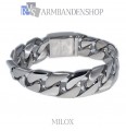 Mat en glans rvs armband geborsteld staal  "Milox".