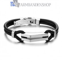 RVS armband met rubber.