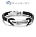 RVS armband met rubber.