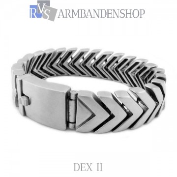 Matte rvs armband geborsteld staal  "Dex II".