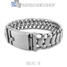 Matte rvs armband geborsteld staal  "Beau II".